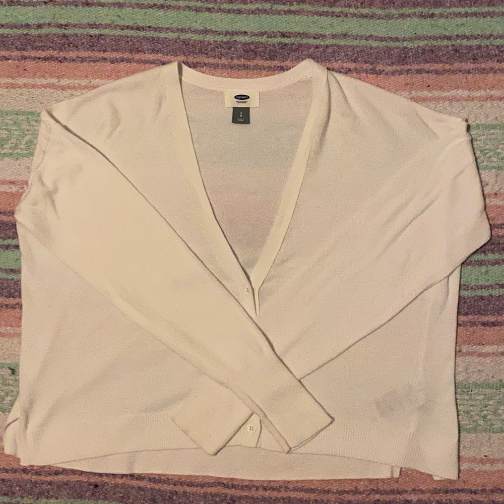 White Cropped Cardigan